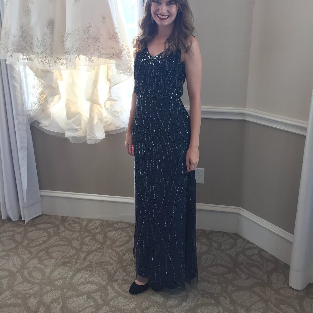 Navy Art Deco Formal / Wedding Guest Dress